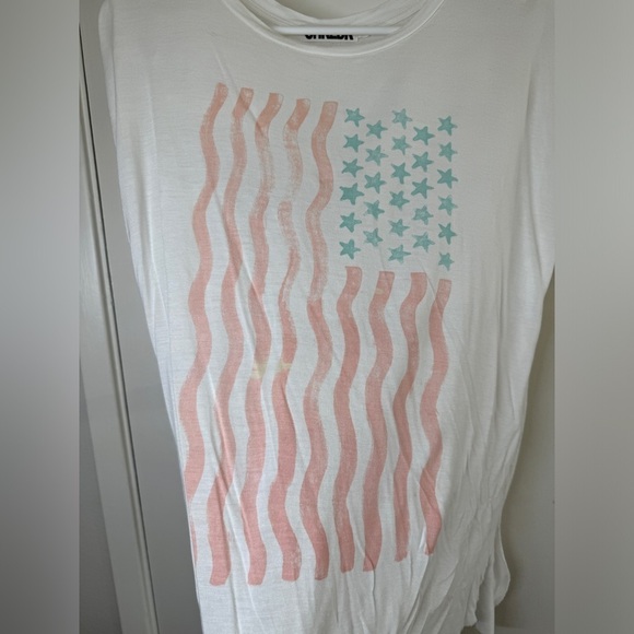 CHRLDR White American Flag USA Red Blue Short Sleeve T Shirt Light Weight Small - Picture 5 of 15